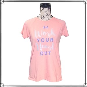 Under Armour Peach Athletic Tee Shirt Size YLg